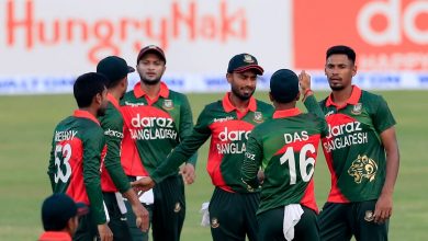 Mustafizur reacts after he taking Pathum Nissanka Wicket 4