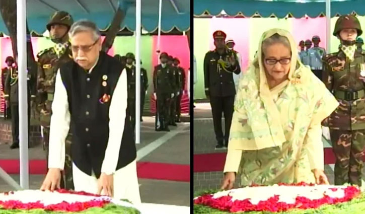 টুঙ্গিপাড়ায় বঙ্গবন্ধুর সমাধিতে রাষ্ট্রপতি ও প্রধানমন্ত্রীর শ্রদ্ধা 1 pm 2403170532