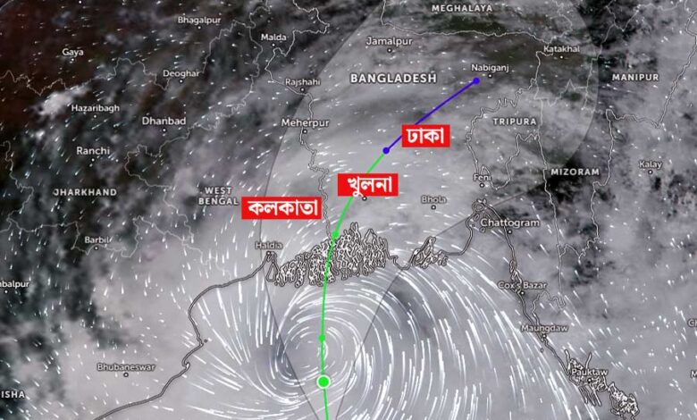 ঠিক কোথায় প্রবল ঘূর্ণিঝড় হয়ে আছড়ে পড়বে রেমাল 1 forecast