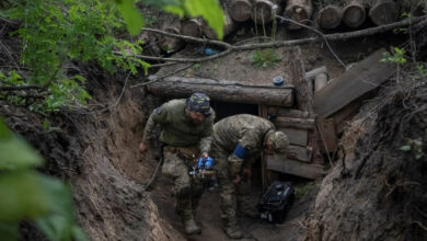 ukrainian soldiers with a drone large