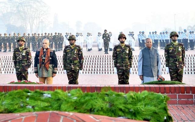 বিজয় দিবসে বীর শহীদদের প্রতি প্রধান উপদেষ্টা ও পূর্ব তিমুরের প্রেসিডেন্টের শ্রদ্ধা নিবেদন 1 CA and Timur president