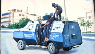 জুলাই গণঅভ্যুত্থানের গ্রাফিতি।