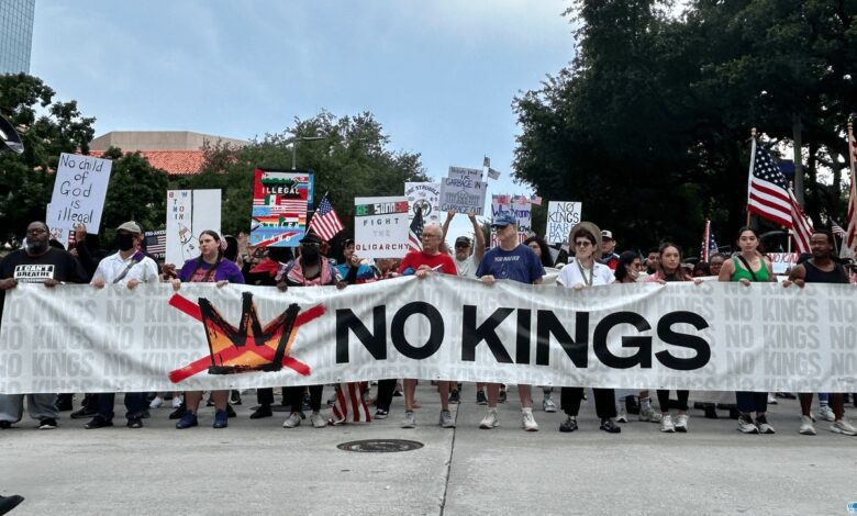 people march in a no kings protest against trump in houston original 1774681412