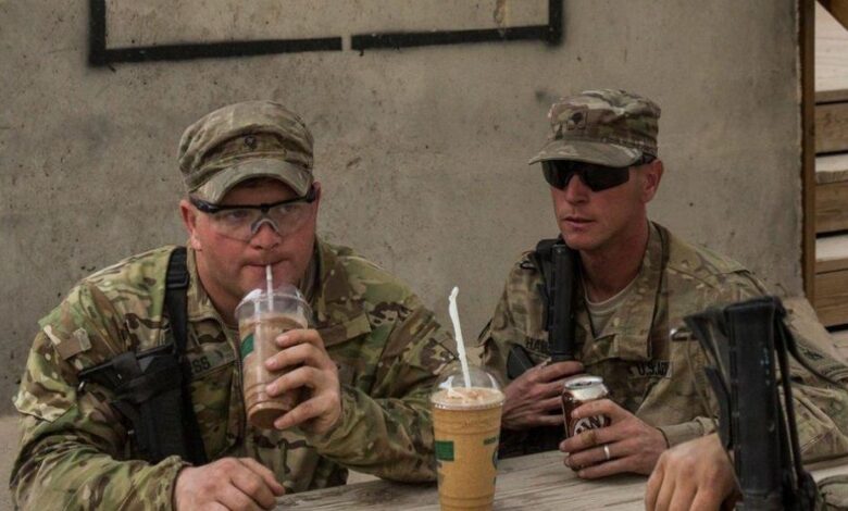 US Troops Drinking Coffee 69d74ddee7df0